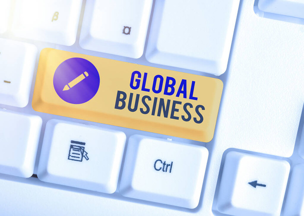 Szóírás szöveg Global Business. Üzleti koncepció a kereskedelem és az üzleti rendszer számára egy vállalat világszerte. - Fotó, kép
