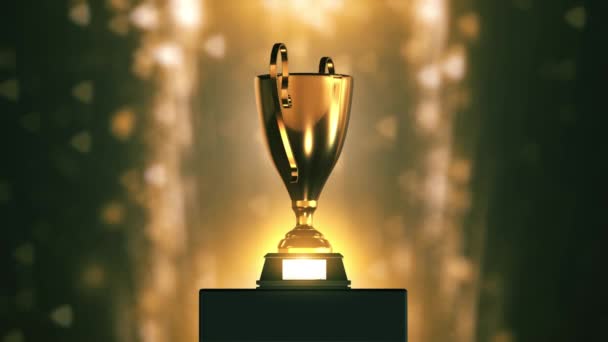 3D Трофей с золотыми частицами Фон 4k Цикл
 - Кадры, видео