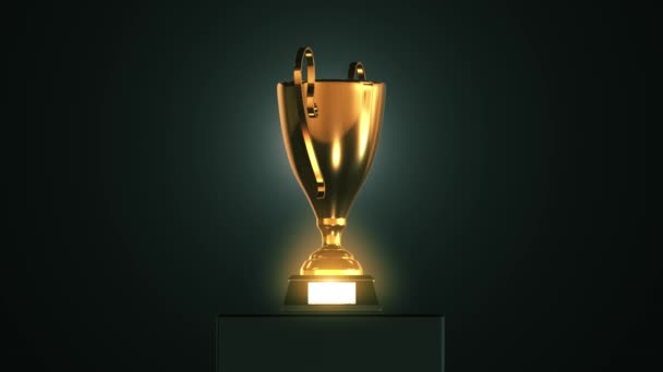 3D trofej s černým pozadí Bokeh - Záběry, video