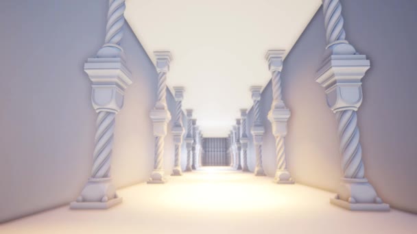 Corridoio vuoto con Palazzo delle Colonne. Animazione 3D
 - Filmati, video
