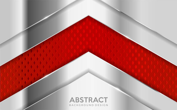 Shinny fém ezüst háttér kombinálni piros texturált átfedés réteg. Absztrakt háttértervezés. Vektor grafikus illusztráció - Vektor, kép