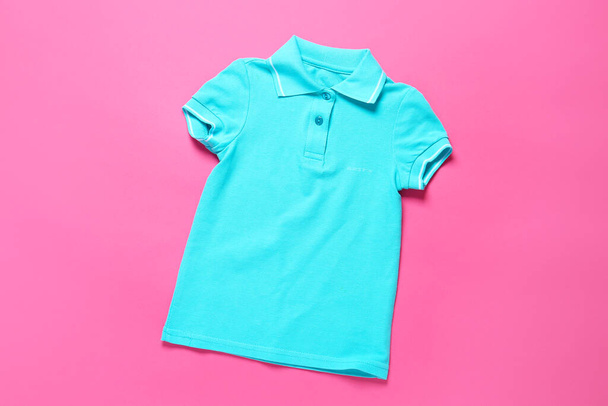 Stylish t-shirt on color background - Photo, Image