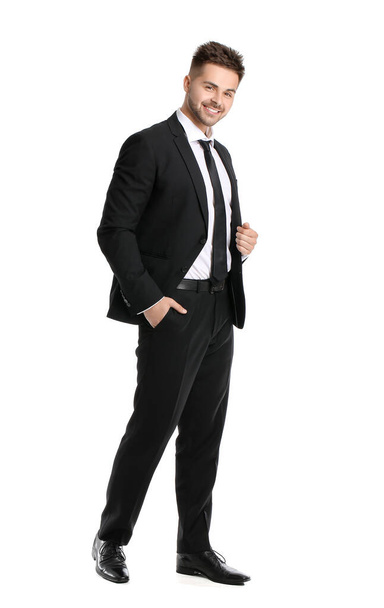 Portrait of handsome young businessman on white background - Fotoğraf, Görsel