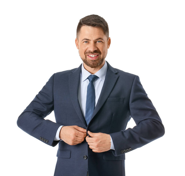 Portrait of handsome businessman on white background - Foto, afbeelding