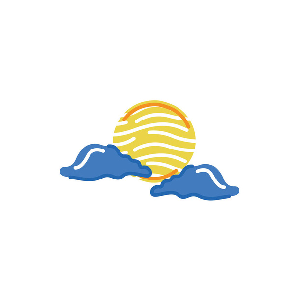 sol com nuvens símbolo meteorológico ícone isolado
 - Vetor, Imagem