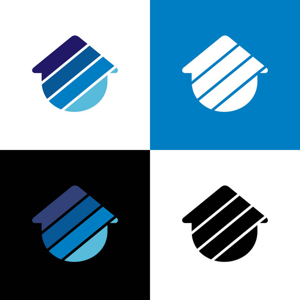 Elementos de plantilla de diseño de icono de logotipo de la casa abstracta, símbolo del hogar con color azul degradado - Vector
 - Vector, imagen