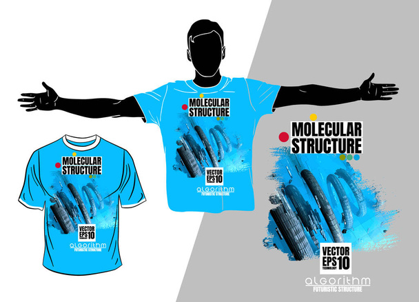 Vector T-Shirt Design mit abstraktem Technologie-Konzept - Vektor, Bild