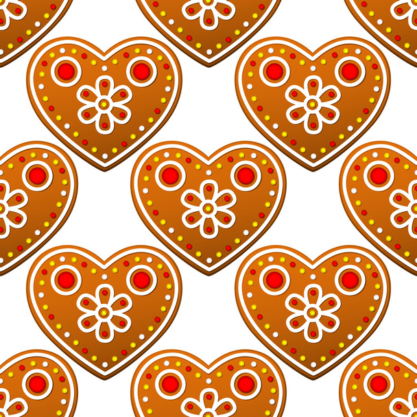 pierniki ciasteczka wzór z serca kształtów - Wektor, obraz