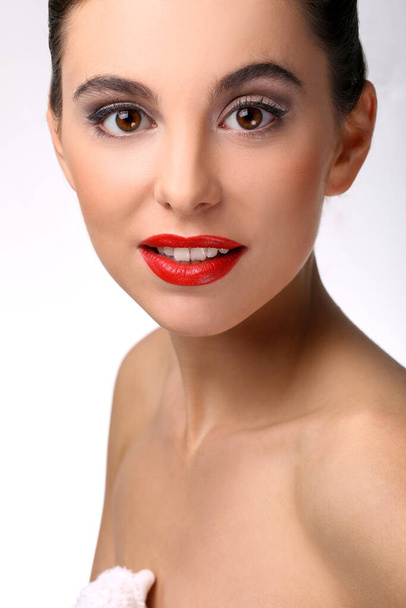 Gorgeous woman with red lipstick - Foto, imagen
