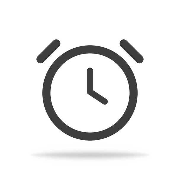 Clock icon with shadow. Alarm watch in flat. Vector EPS 10. - ベクター画像