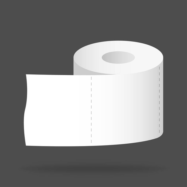 Toilettenpapier vorhanden. WC isolierte Platte. Toiletten-Objekt. Reslistic Symbol für Waschraum. Hygieneartikel zum Wischen. Vektor EPS 10. - Vektor, Bild