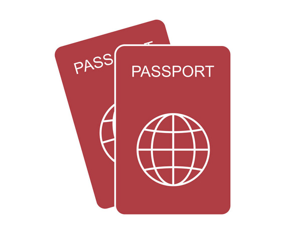 フラットデザインのパスポートID 。国際旅行の身分証明書。市民国籍のイラスト。観光のためのパステンプレート。法的身分証明書の隔離されたパスポート。地球と世界のアイコン。EPS 10. - ベクター画像