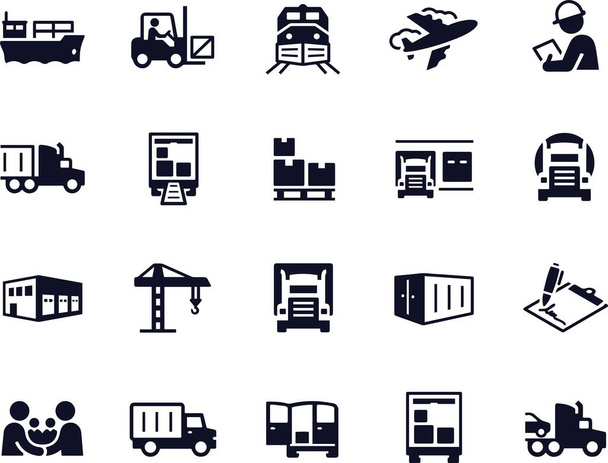 Diseño de vectores de iconos de transporte de mercancías
  - Vector, imagen