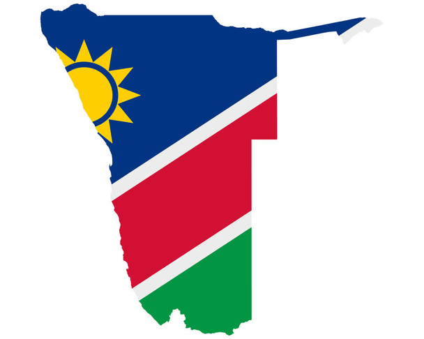 Bandiera sulla mappa di Namibia
 - Vettoriali, immagini