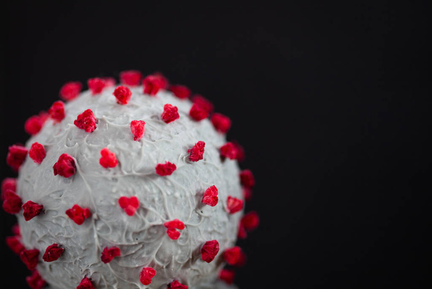 Creative photo of coronavirus sphere 3d model. - Fotografie, Obrázek