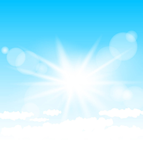 blue sky and sun lights mockup - Vektor, obrázek