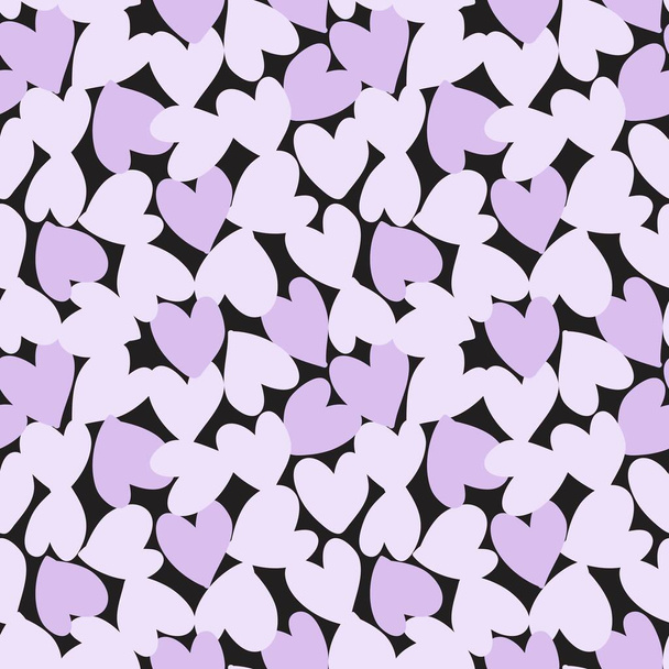 Purple Heart formed Valentine Day seamless paterial background for fashion textiles, graphics - Вектор, зображення