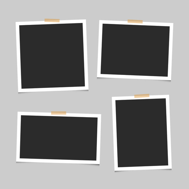 Foto quadro em branco definido no fundo cinza. Vetor EPS 10
 - Vetor, Imagem