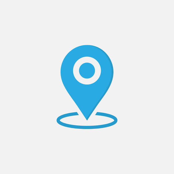 Map pointer icon in blue. GPS navigation location symbol. EPS 10 - Vector, Image