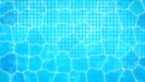 widok z góry na pusty basen - błękitna i krystaliczna woda z wyraźnymi odbiciami - animacja pętlowa - Materiał filmowy, wideo