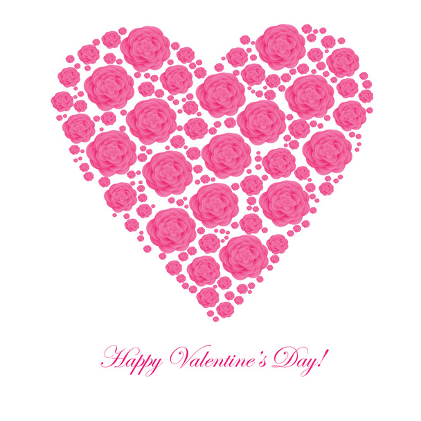 Valentine's background with floral heart - Φωτογραφία, εικόνα
