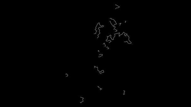Wyspy Pescadores Tajwan mapa hrabstwa Zarys animacji - Materiał filmowy, wideo