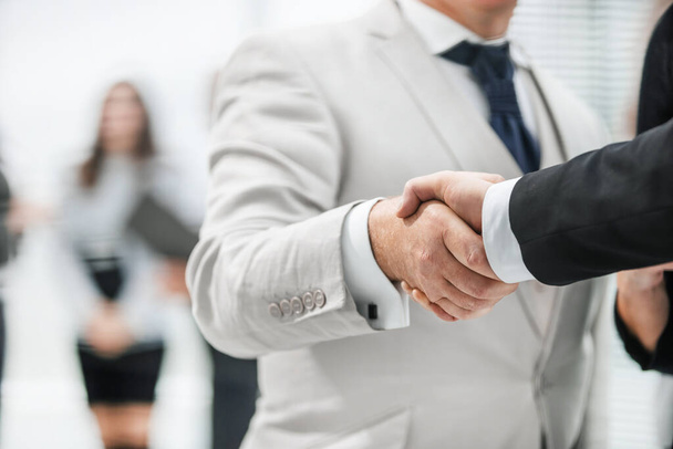 close up. business handshake on office background. - Фото, зображення
