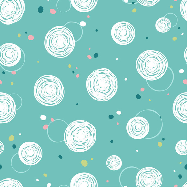 Cute hand drawn doodle circles seamless pattern, abstract and modern background, great for textiles, banners, wallpapers, wrapping - vector design - Διάνυσμα, εικόνα