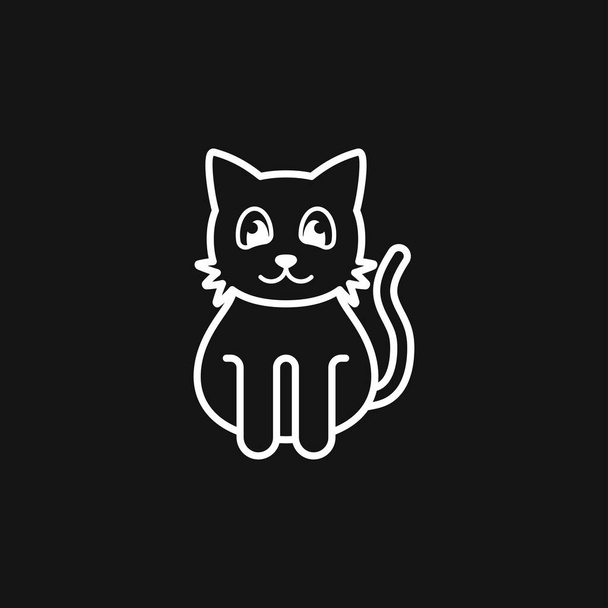 Kedi ikonu. Kitty Vector Simgesi. Arka planda kedi sembolü izole - Vektör, Görsel
