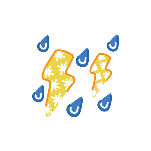 simbolo meteo tempesta elettrica icona isolata
 - Vettoriali, immagini