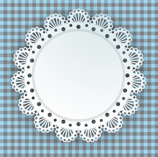 doily on a plaid background - Vector, Image