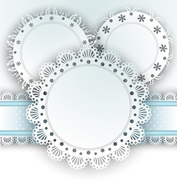 Lace napkins on white - Vector, Image