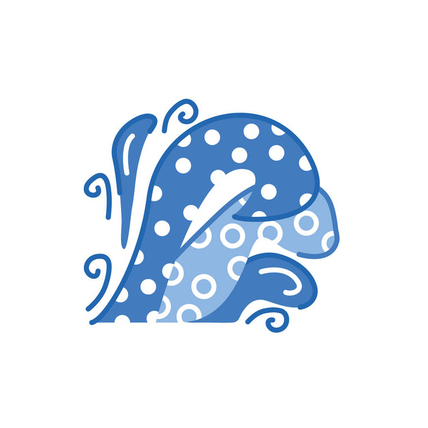 symbole météo vague de mer icône isolée
 - Vecteur, image