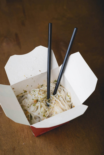 Asian rice noodles in a box - Photo, image