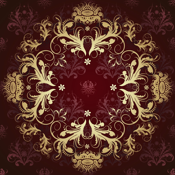 gold pattern on a beautiful background - Vector, Imagen