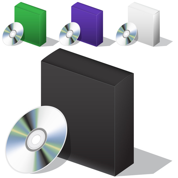 Box for DVD with a disk - Vector, Image