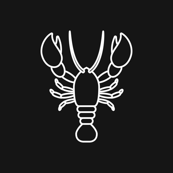 Vetor de ícone de lagosta, símbolo de comida isolado no fundo
. - Vetor, Imagem