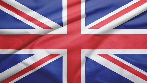 Reino Unido ondeando bandera sobre la textura de la tela
 - Foto, imagen