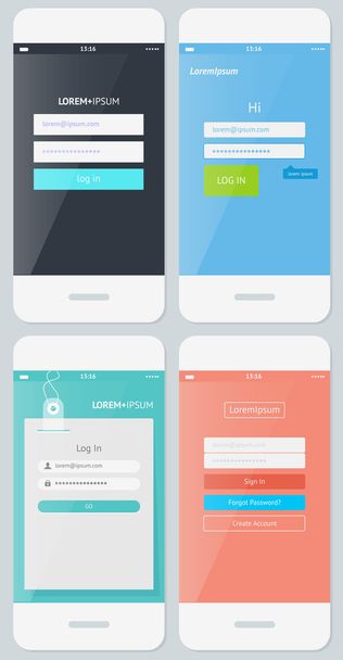 Mobile user interface template - Διάνυσμα, εικόνα