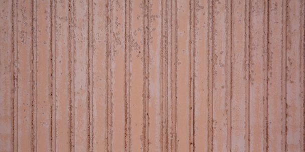 Light Pink red corrugated metal texture surface steel rusty wall metal vintage roller door background - Foto, Imagem