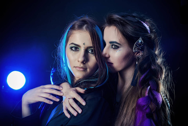 two informal girls with bright hair - Fotó, kép