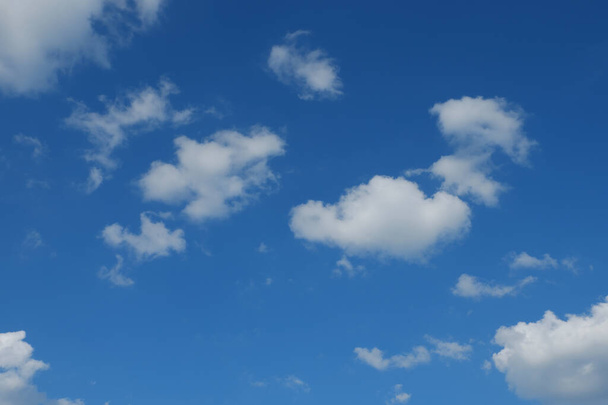 Little cumulus clouds on a blue sky. Background. - Photo, Image
