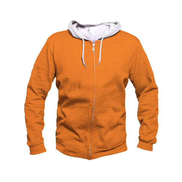 Make your awesome design or logo more artistic with this Front View Men Hoodies Mock Up In Turmeric Powder Color. - Photo, Image