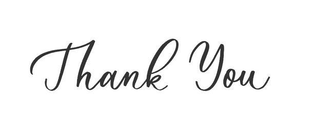 Thank you - wedding calligraphic inscription  with  smooth lines. - Vector, Image