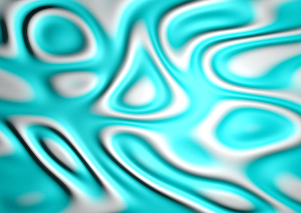 Μια τρισδιάστατη απεικόνιση αφαιρετικής ψευδαίσθησης ροής ρευστό φόντο μελάνι τέχνης σε μπλε λευκό παστέλ χρώμα - Φωτογραφία, εικόνα