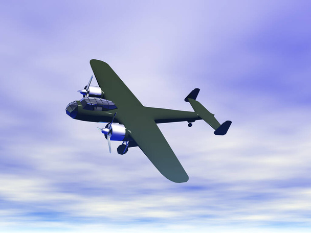 military propeller plane in the sky - Photo, Image