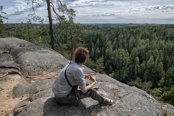 summer view of the city of Imatra and its surroundings. - Zdjęcie, obraz