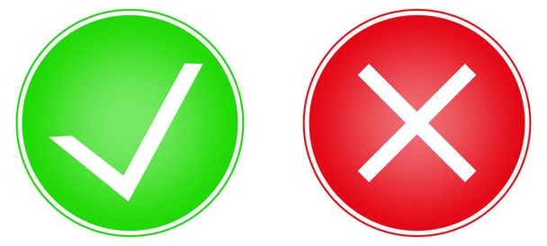 The green checkmark is that chervonii hrest, the icon is so abo ni, the background is on a white background, vector - Vector, Image