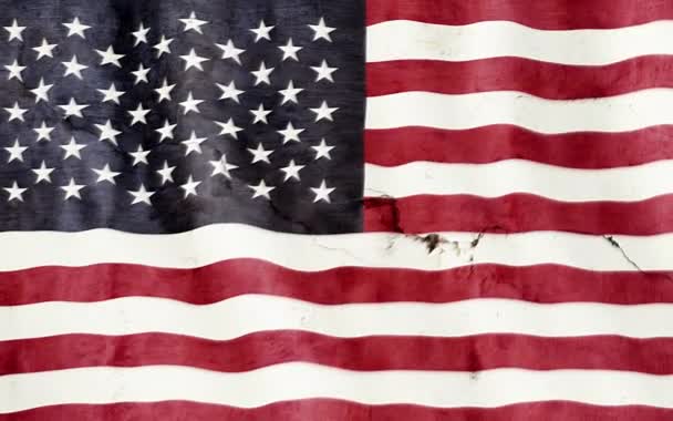 Closeup of grunge Americká vlajka - Záběry, video