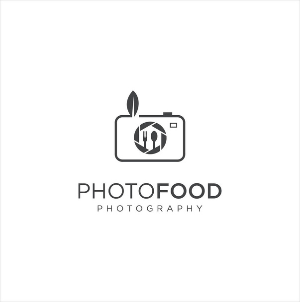 フード写真ロゴテンプレート。フードフォトロゴ。エレガントな,パーソナブル,食品写真のためのクラブロゴデザイン - ベクター画像